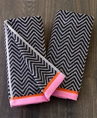 Skl Home Herringbone Border Jacquard 2-Pc.Hand Towel Set
