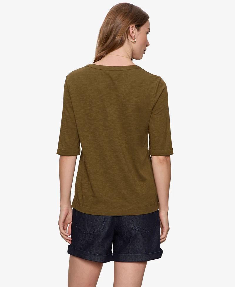 Sanctuary Petite Notch Neck T-Shirt