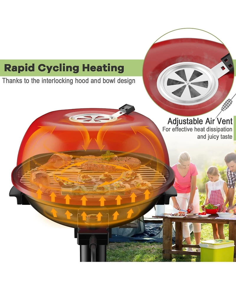 Ecooso 1600W Portable Electric Bbq Grill with Removable Non-Stick Rack