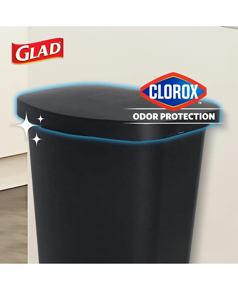Glad Kitchen Trash Can with Lid, Foot Pedal and Garbage Bag Rings
