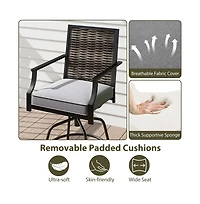 Boyel Living Outdoor Pe Wicker Swivel Bar Stools Set of 2 Counter Height Patio Chairs with Back