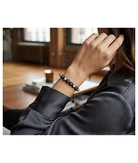 Bling Jewelry Black White Pave Crystal Bracelet Ball Cord String Adjustable