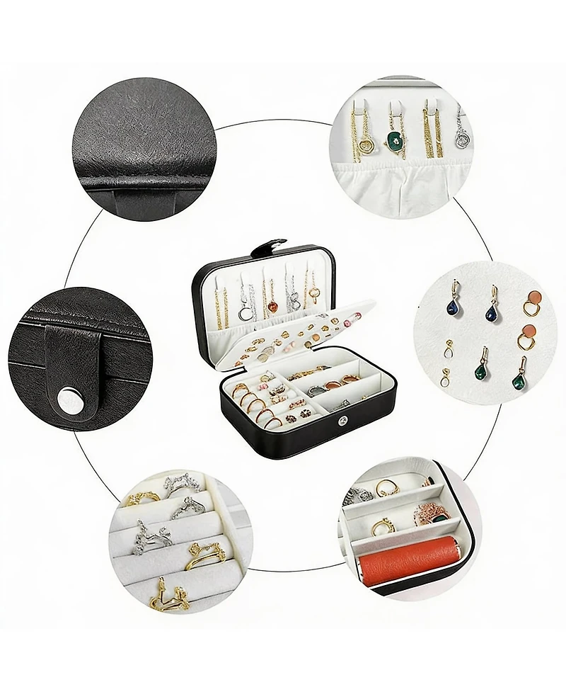 Yigii Pu Leather Mini Jewelry Box for Women