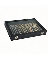 Yigii 20 Hook Velvet Necklace Organizer with Transparent Lid for Display