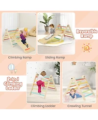 Mecale 3-in-1 Climbing Set Foldable and Adjustable Kids Triangle Set