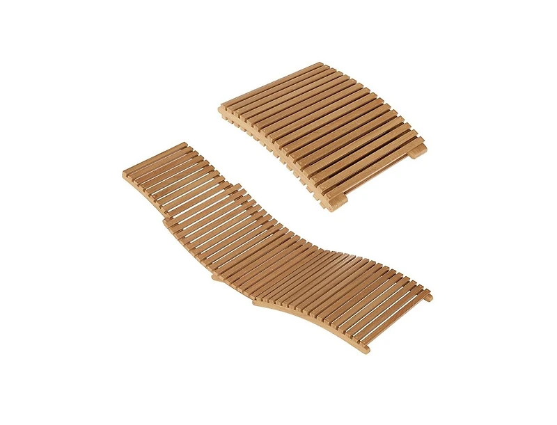 Clihome Teak Wood Patio Folding Chaise Lounge Chair with Slatted Seat