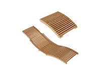 Clihome Teak Wood Patio Folding Chaise Lounge Chair with Slatted Seat