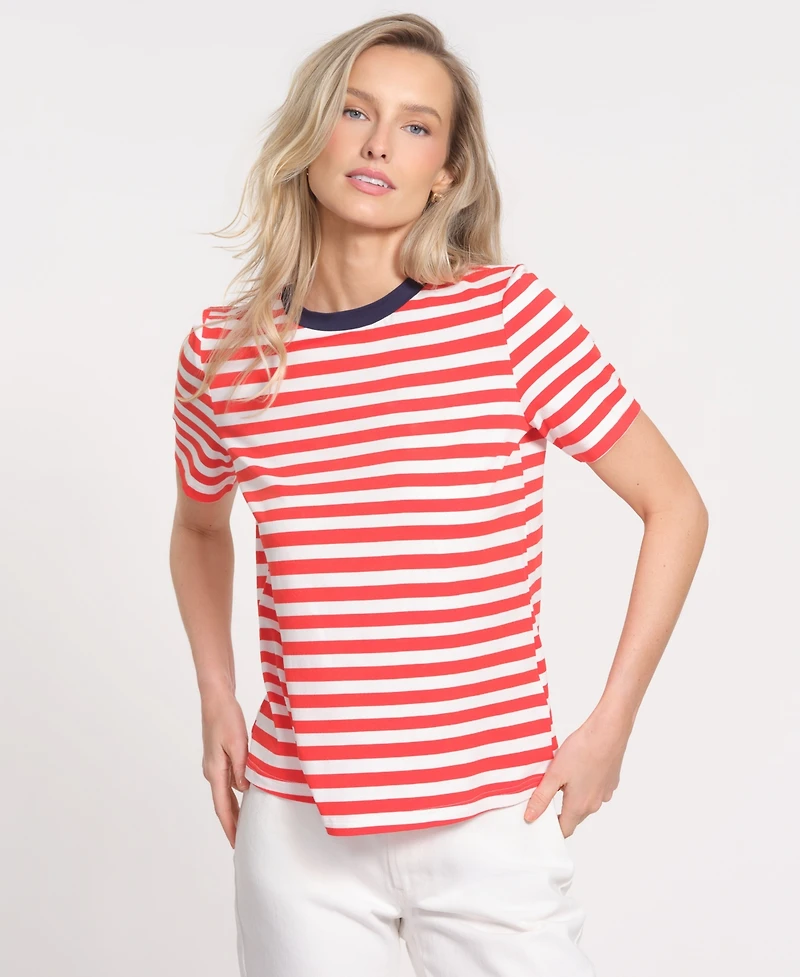 Isaac Mizrahi Women's Short-Sleeve Crewneck Top