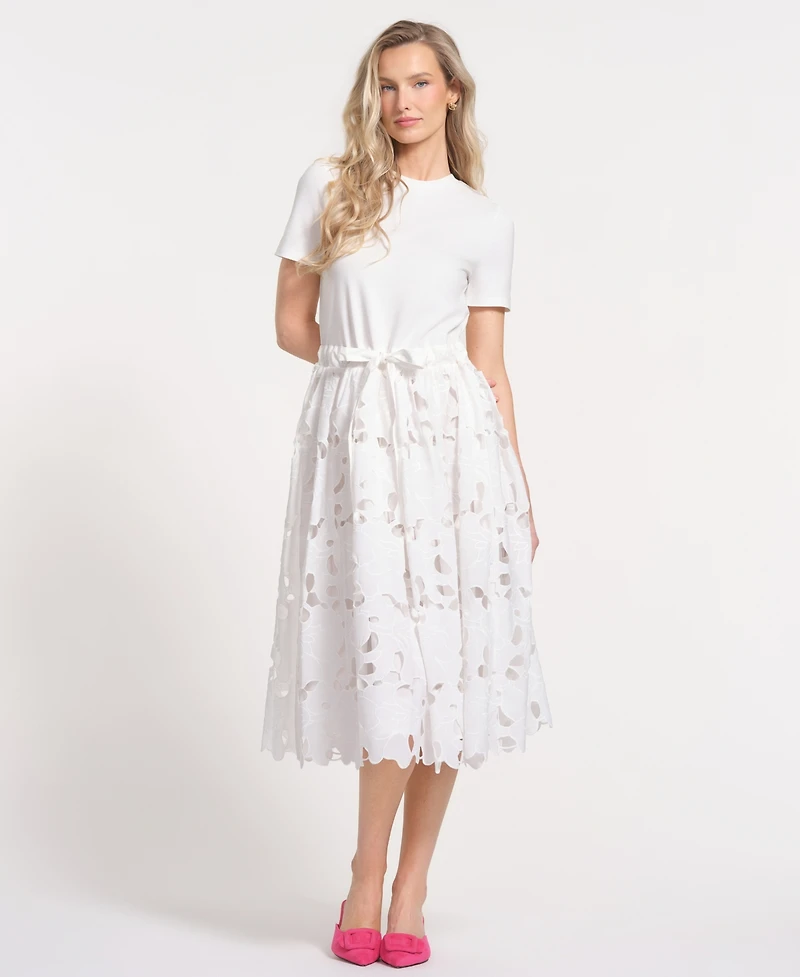 Isaac Mizrahi Women's Drawstring Waist Midi Dress