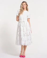 Isaac Mizrahi Women's Drawstring Waist Midi Dress