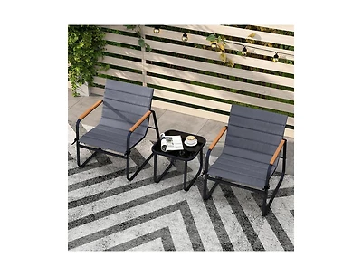 Boyel Living 3 Pieces Patio Bistro Set Outdoor Fabric Conversation Set