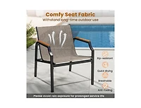 Boyel Living 3 Piece Outdoor Chair Set with Breathable Fabric Seat and Armrests