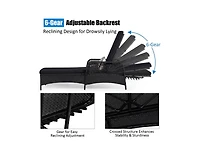 Boyel Living Patio Wicker Chaise Lounge Chair with Pillow and Adjustable Backrest with Cushion