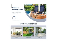 Boyel Living 2Pcs Patio Dining Chair with Adjustable Portable Headrest