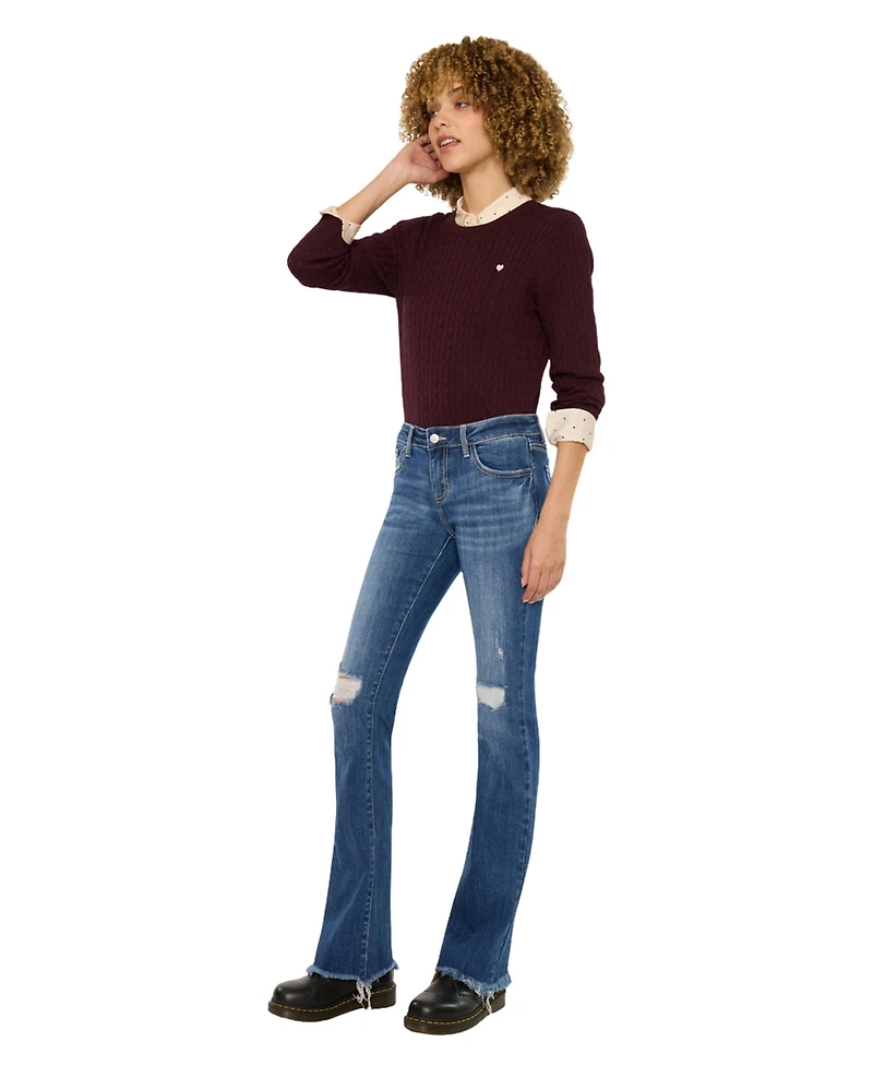 KanCan Essential Women's Mia Low Rise Baby Bootcut Jeans