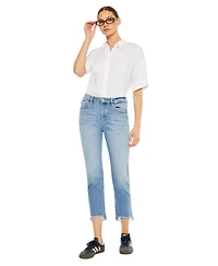 KanCan Essential Women's Angela High Rise Slim Crop Straight Jeans