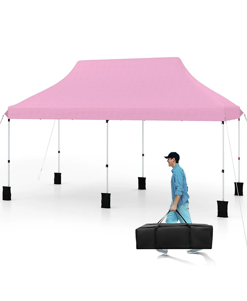Sugift 10 X 20 Ft Pop up Canopy Tent Foldable Portable Outdoor Gazebo with Carry Bag