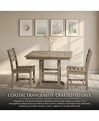 Asagikoiai 5-Piece All-Weather Hdpe Outdoor Dining Set with Umbrella Hole