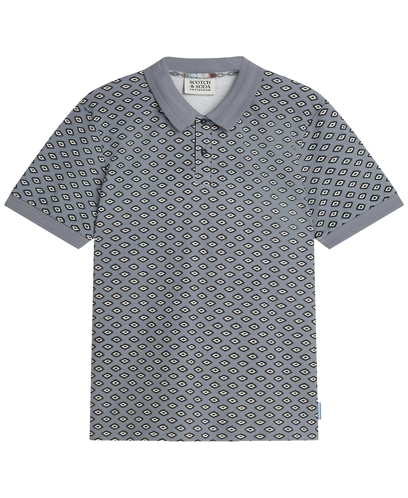 Scotch & Soda Men's Geo Print Short-Sleeve Polo Shirt