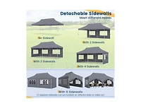 Boyel Living 10 x 20 Feet Pop up Canopy with 6 Sidewalls and Windows and Carrying Bag for Party Wedding Picnic