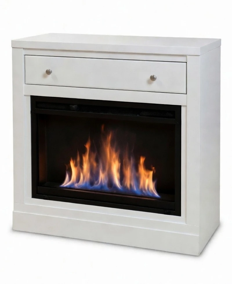Amren 32" Wood Drawer Open Base with Fireplace Insert
