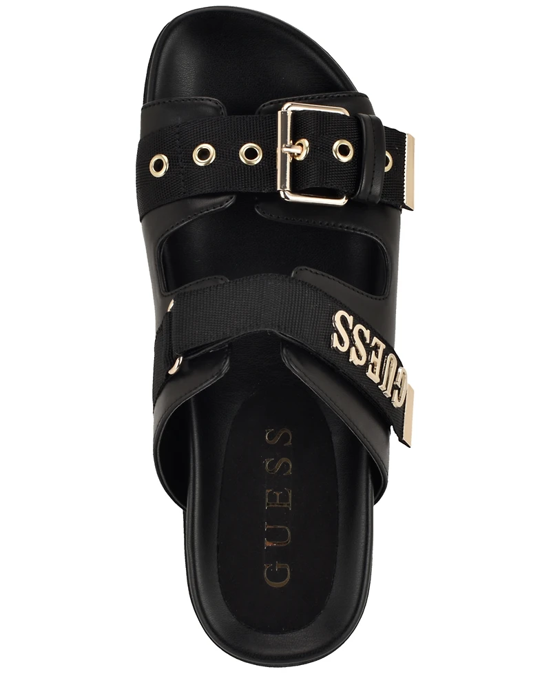 Guess Women's Faxona Branded Slip-On Footbed Sandals