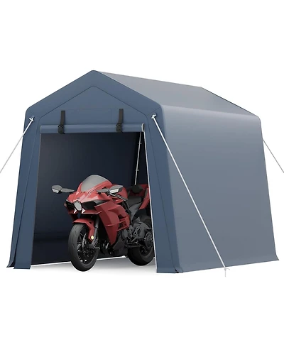 gaomon 6x8 feet Outdoor Storage Shelter, Portable Carport Tent with Roll-Up Door & Windows, Heavy Duty Garage for Motorcycle, Bike & Tools