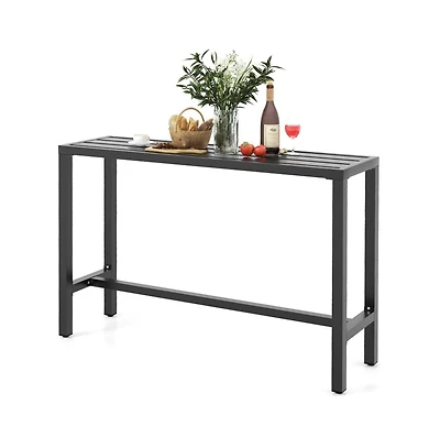 Boyel Living 55 Inch Outdoor Bar Table with Waterproof Top and Heavy duty Metal Frame L