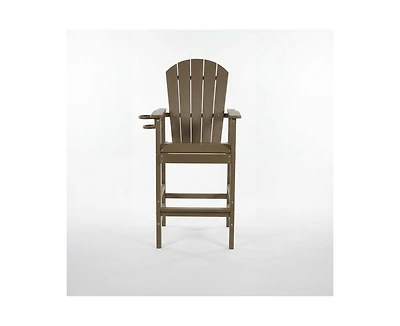 sumyeg All Weather Hdpe Bar Height Adirondack Chair with Armrests and Cup Holder