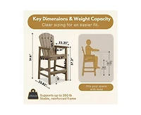 sumyeg All Weather Hdpe Bar Height Adirondack Chair with Armrests and Cup Holder