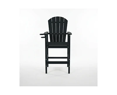 sumyeg All Weather Hdpe Bar Height Adirondack Chair with Armrests and Cup Holder