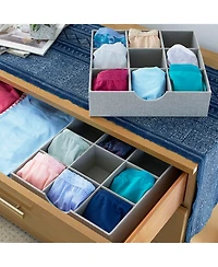Household Essentials 9-Compartment Drawer Organizers, Pack of 2