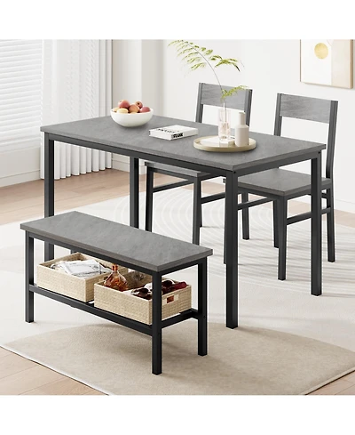 gaomon Dining Table Set for 4, Modern Kitchen Table with Chairs and Bench