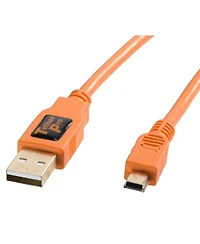 Tether Tools Pro 15' Usb 2.0 A Male to Mini B 5 Pin Gold Plated Cable, High Visibility