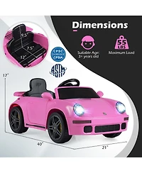 Mecale 12V Electric Ride On Car Licensed Ruf Ctr with Remote Control and Music