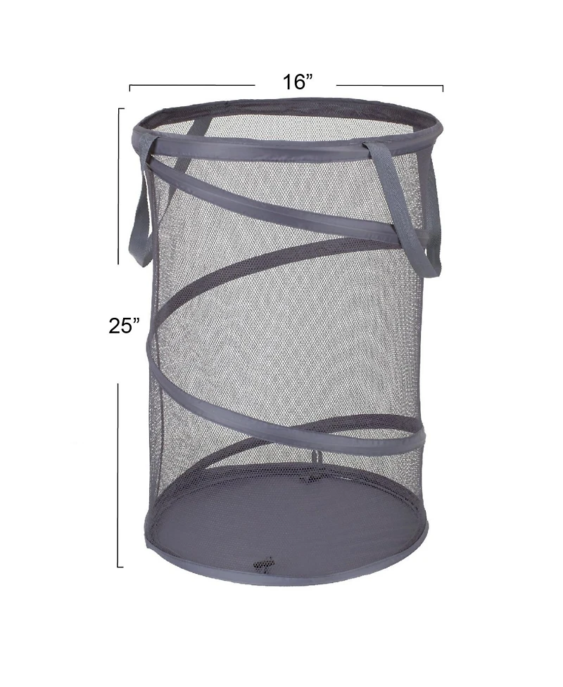 Household Essentials Pop-Up Mesh Laundry Hamper, Charcoal