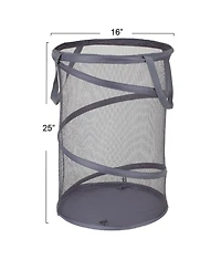 Household Essentials Pop-Up Mesh Laundry Hamper, Charcoal