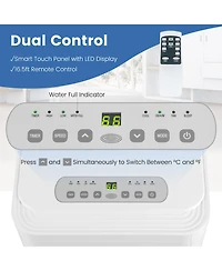 Costway 5000 Btu (8000 Btu Ashrae) Portable Air Conditioner 3-in-1 Ac Unit With Cool Dehum Fan Sleep Mode