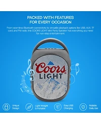 Coors Light Mini Party Speaker with Color Changing Led Lights, Fm Radio, Built-in Handle