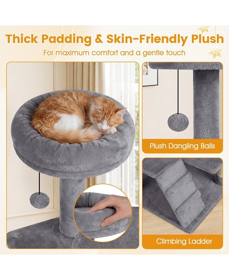Cozito 52 in Tall Cat Tree Tower for Indoor Cats with Perches and Caves.