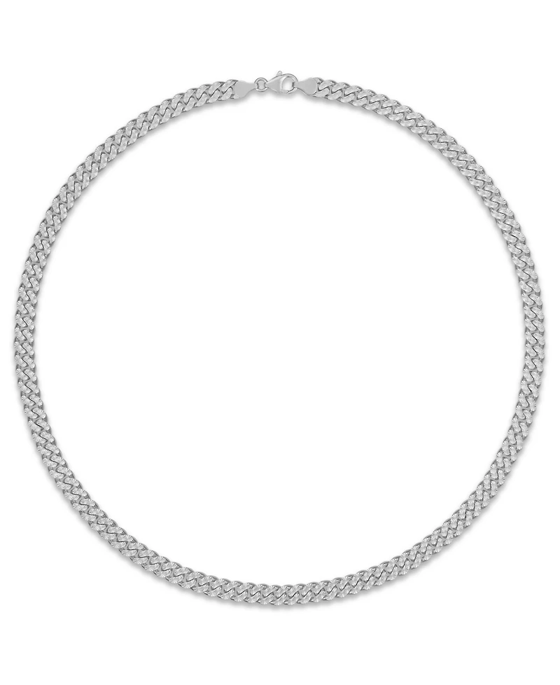 Macy's Men's Starburst Diamond-Cut Cuban Link Chain Necklace in Sterling Silver