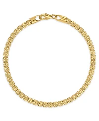 Macy's Men's Diamond-Cut Ice Chain Bracelet in 14k Gold over Sterling Silver