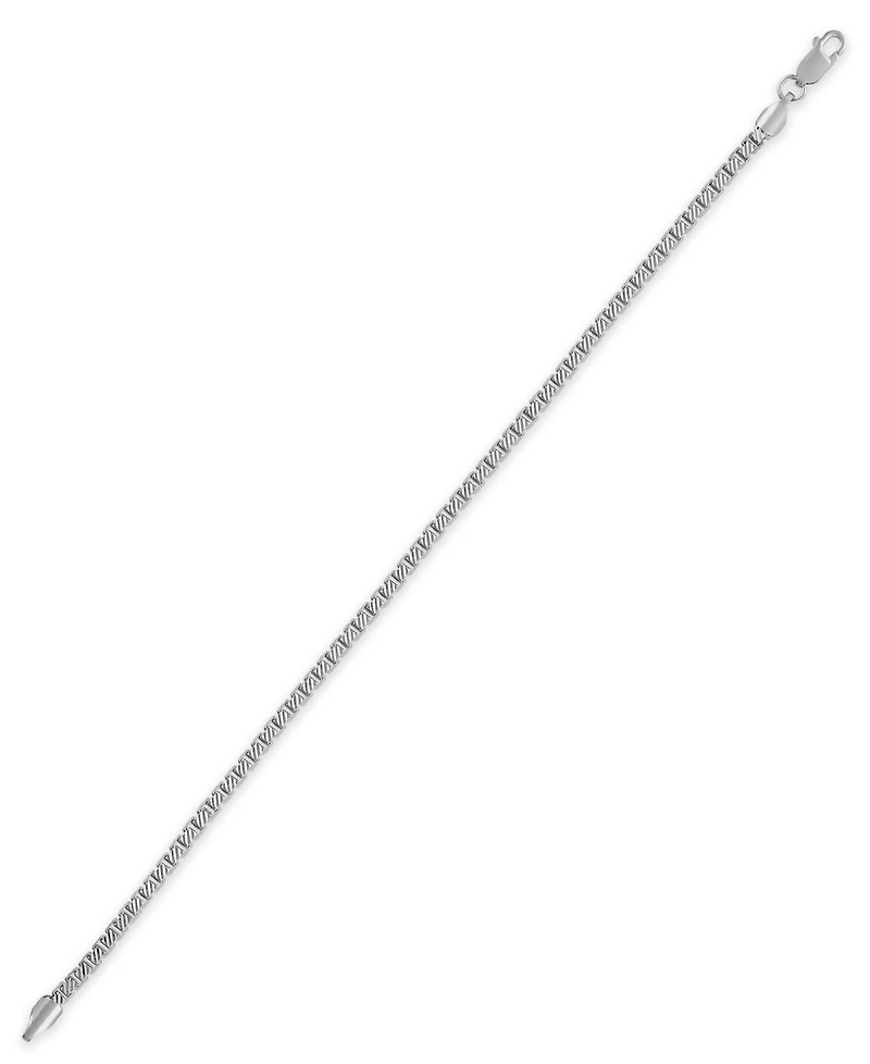 Macy's Men's Pave Diamond-Cut Box Chain Bracelet in Sterling Silver