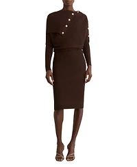 Reiss Women's Draped Off-Shoulder Rib-Knit Dress