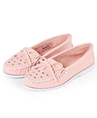 Minnetonka Women's Rhinestone Leather Moccasins