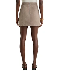 Reiss Women's Suede Patch-Pocket Mini Skirt