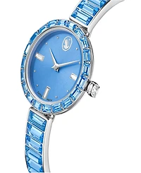 Swarovski Matrix Bangle Swiss Crystal Bracelet Blue Stainless Steel Watch 25 x 25mm
