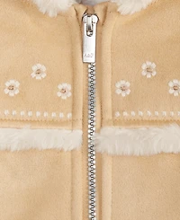 abercrombie kids Girls' 5-16 Afg Embroidered Jacket With Faux-Fur Trim