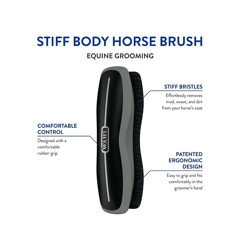 Wahl Professional Animal Equine Grooming Stiff Body Horse Brush