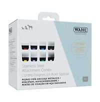 Wahl Pro Animal Stainless Steel Attachment Combs - 8 Cutting Lengths - Color-Coded Dog and Cat Clipper Guides